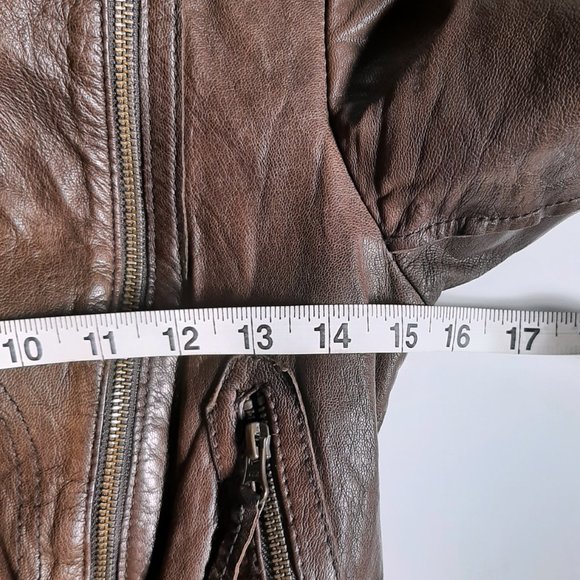 All Saints Brown Leather Jacket - Picture 13 of 15